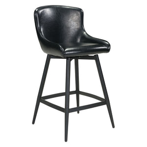 18.7" X 19.1" X 38.2" Black Swivel Barstool