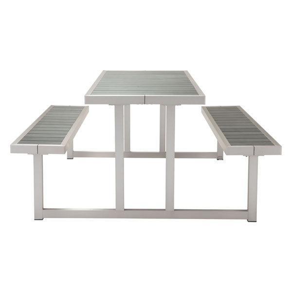 23.6" X 23.6" X 37.4" Grey Chrome Table