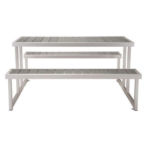 23.6" X 23.6" X 37.4" Grey Chrome Table
