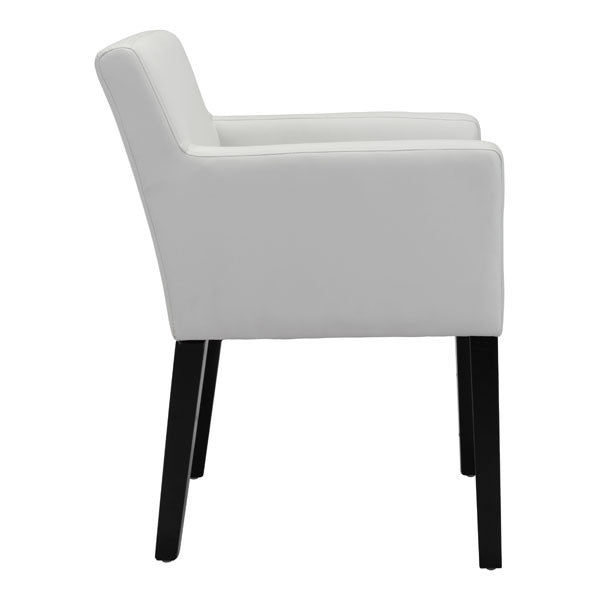 25.2" X 23.6" X 31.5" White Leatherette Dining Chair