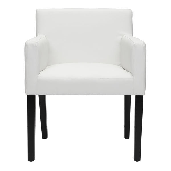 25.2" X 23.6" X 31.5" White Leatherette Dining Chair