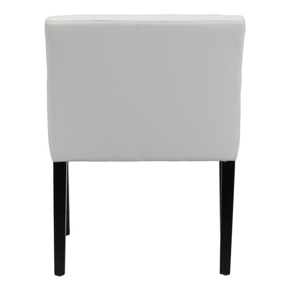 25.2" X 23.6" X 31.5" White Leatherette Dining Chair