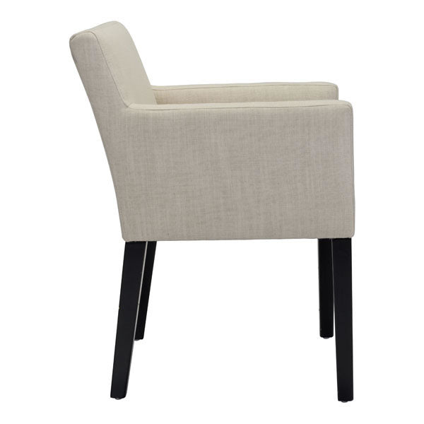25.2" X 23.6" X 31.5" Beige Linen Dining Chair