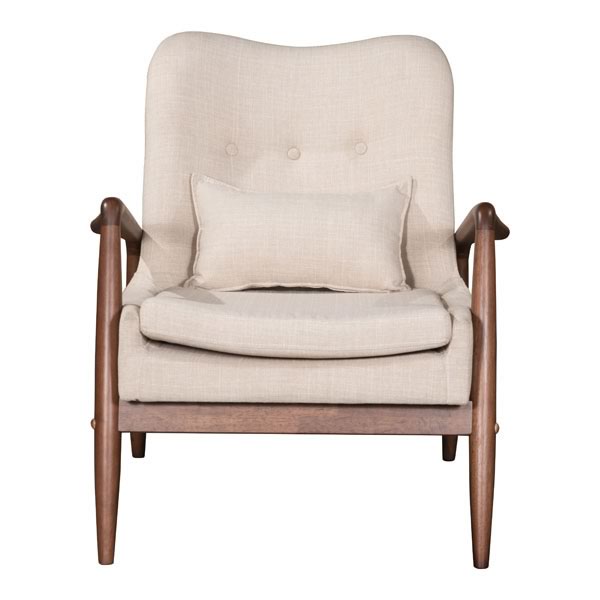 30.3" X 33.5" X 32.7" Beige Bully Lounge Chair And Ottoman