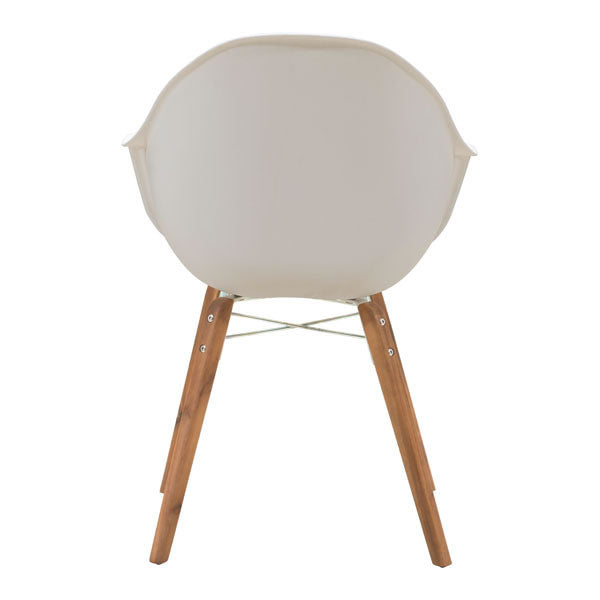 22.8" X 24" X 34" 4 Pcs White Polypropylene Dining Chair