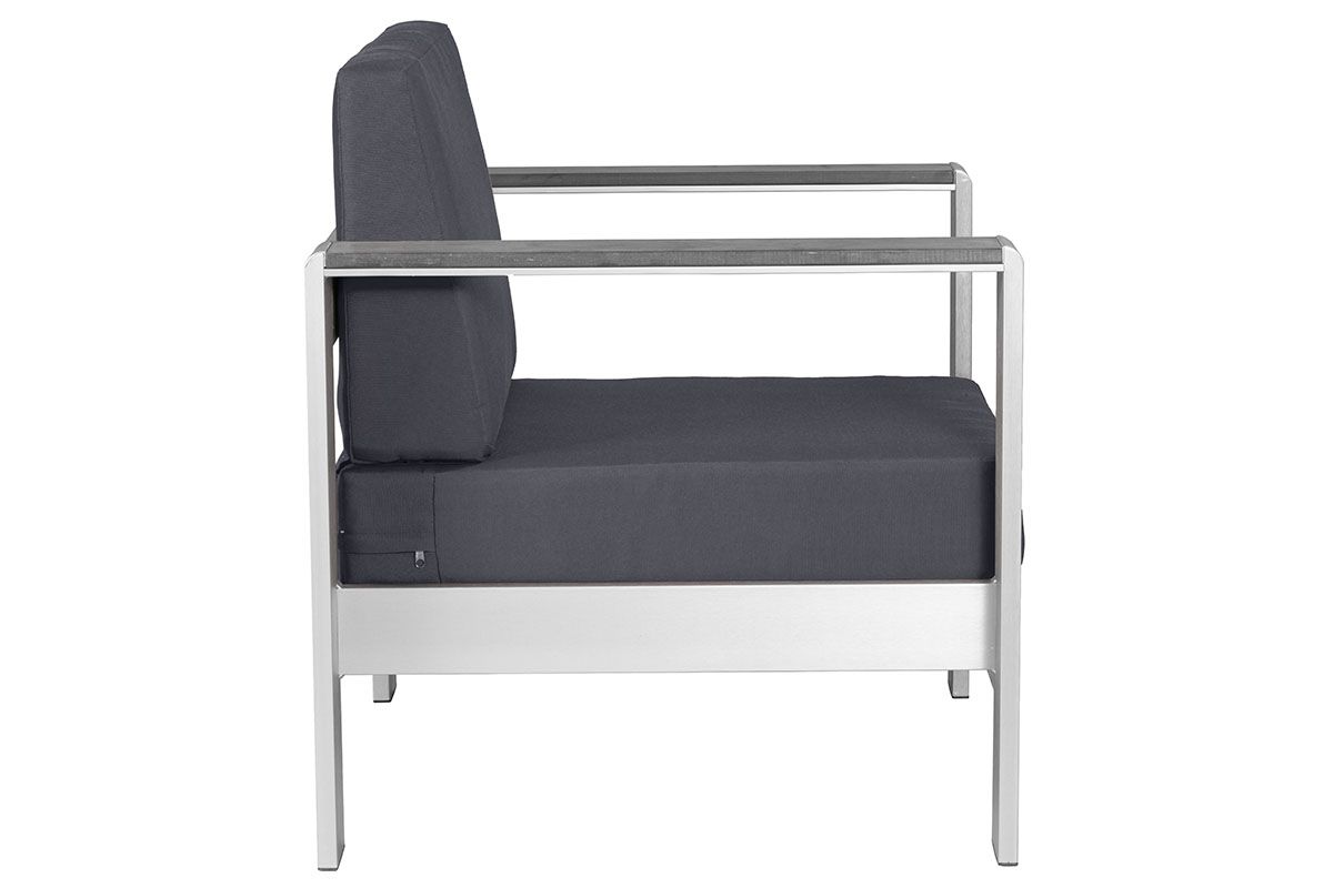 24.5" X 26.5" X 22" Dark Gray Cushion Arm Chair
