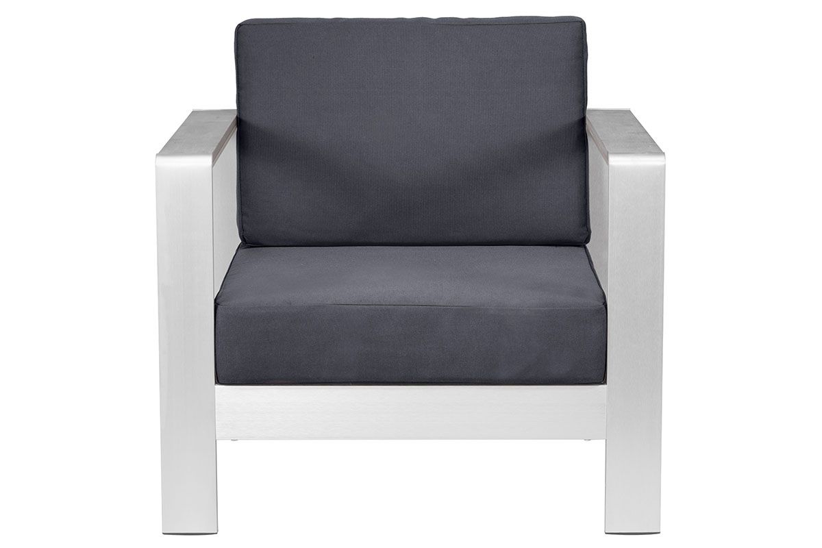 24.5" X 26.5" X 22" Dark Gray Cushion Arm Chair
