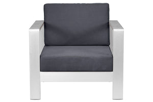 24.5" X 26.5" X 22" Dark Gray Cushion Arm Chair