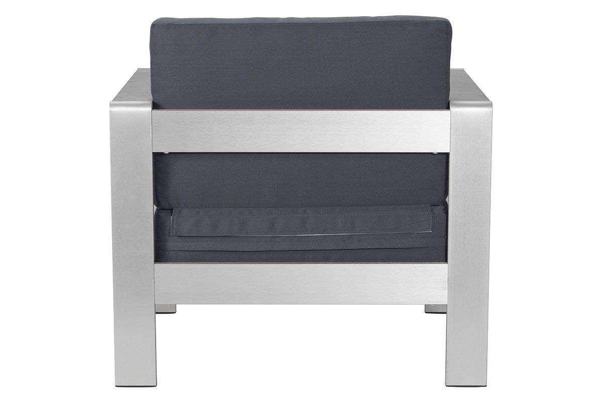 24.5" X 26.5" X 22" Dark Gray Cushion Arm Chair