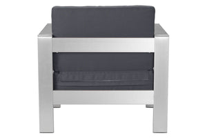 24.5" X 26.5" X 22" Dark Gray Cushion Arm Chair