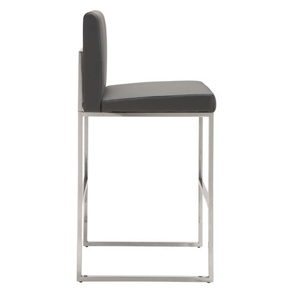 18.7" X 21.9" X 42.9" Gray Leatherette Barstool