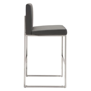 18.7" X 21.9" X 42.9" Gray Leatherette Barstool