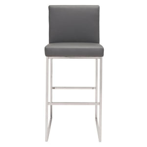 18.7" X 21.9" X 42.9" Gray Leatherette Barstool