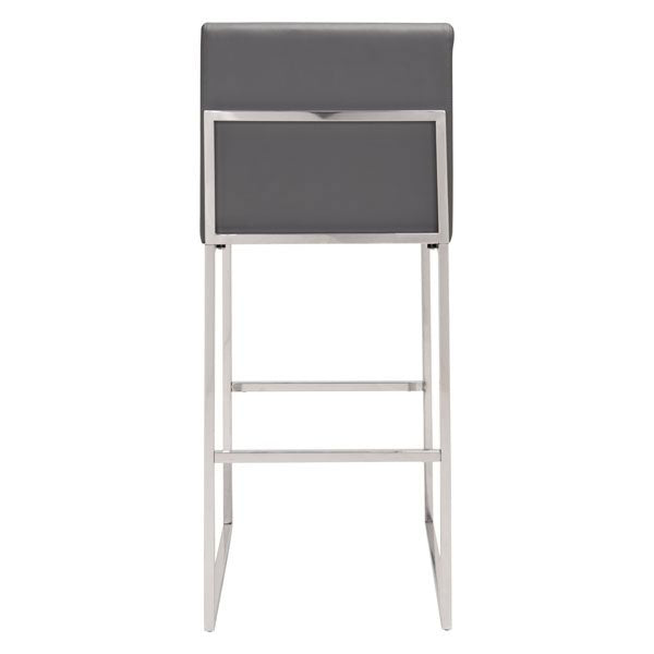 18.7" X 21.9" X 42.9" Gray Leatherette Barstool