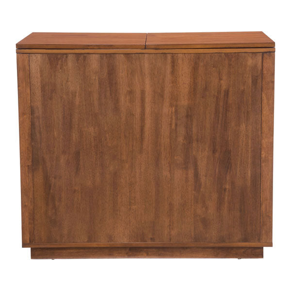 82.5" X 20" X 36.5" Walnut Rubber Bar Cabinet