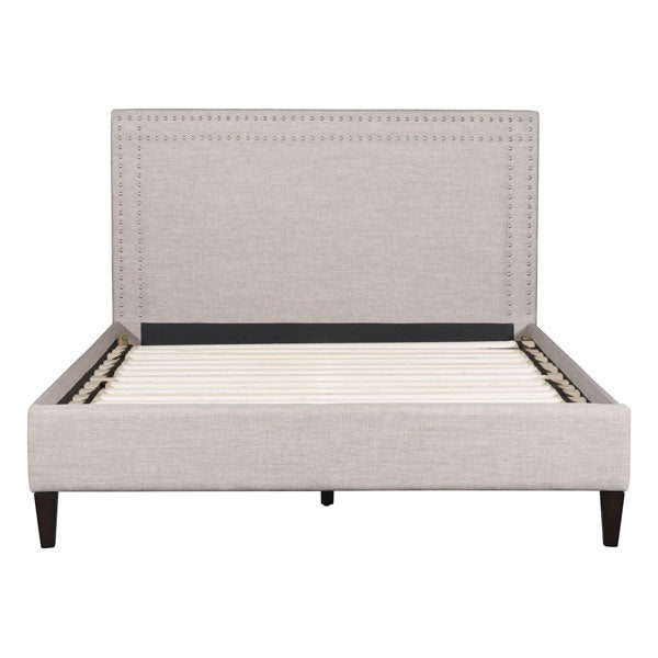 63.4" X 87" X 46.9" Renaissance Queen Dove Gray Bed
