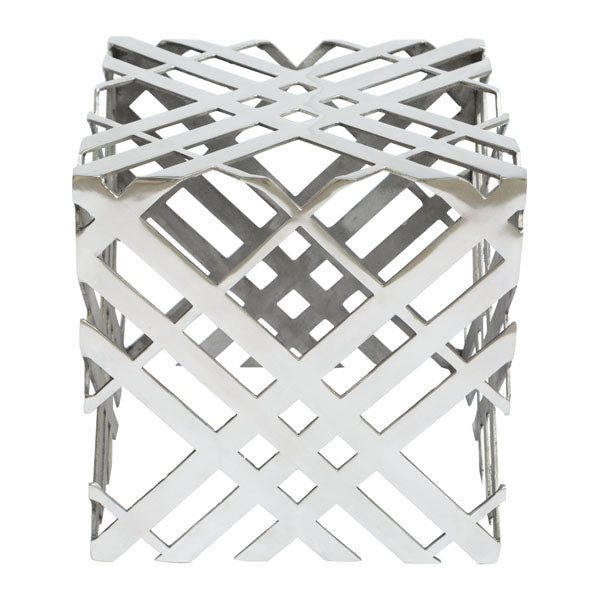 16" X 10" X 16" Black And White Powder Coated Iron Accent Table