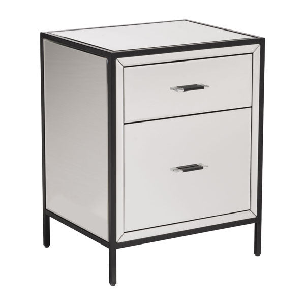 20.3" X 16.5" X 26" Mirror And Metal End Table