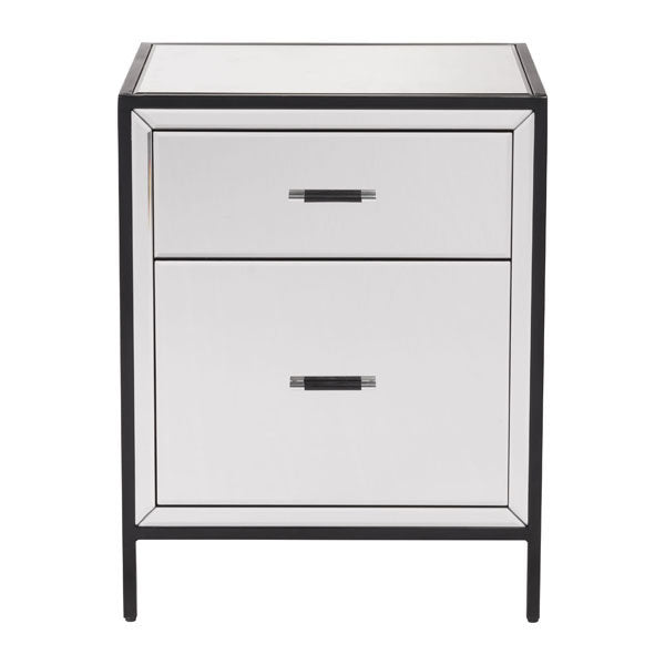 20.3" X 16.5" X 26" Mirror And Metal End Table