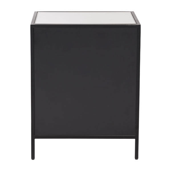 20.3" X 16.5" X 26" Mirror And Metal End Table