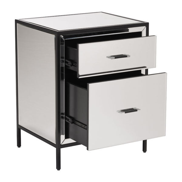 20.3" X 16.5" X 26" Mirror And Metal End Table