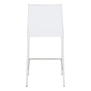 18.1" X 20.5" X 39" 2 Pcs White Recycled Leather Metal Bar Chair