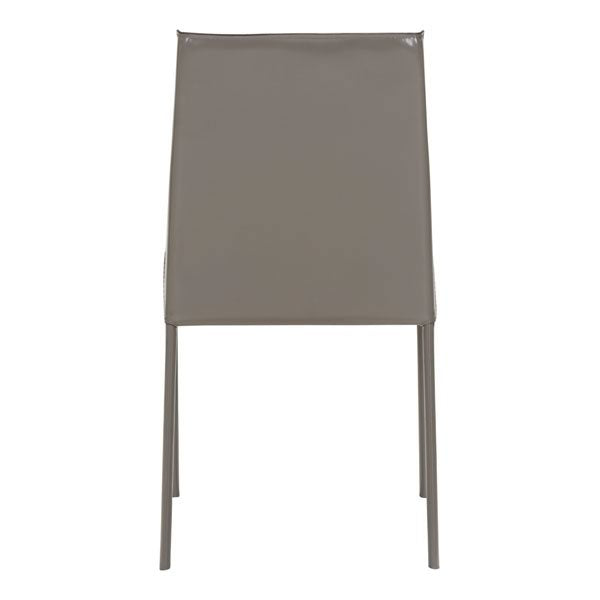 18.9" X 23.2" X 35.4" 2 Pcs Stone Gray Recycled Leather Dining Chair