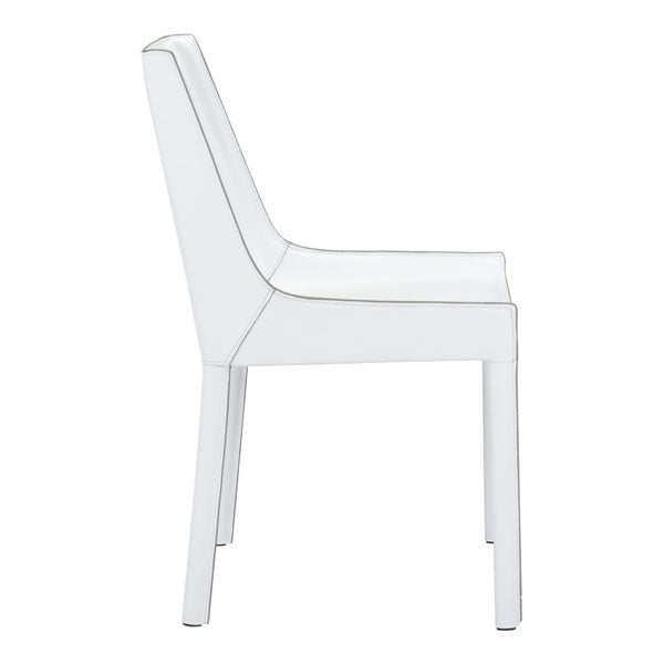 18.9" X 23.2" X 35.4" 2 Pcs White Recycled Leather Dining Chair