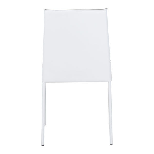 18.9" X 23.2" X 35.4" 2 Pcs White Recycled Leather Dining Chair