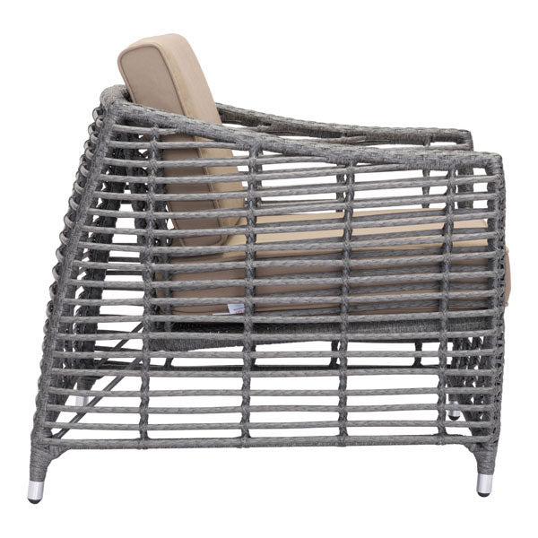 31" X 34.5" X 30" Gray And Beige Beach Arm Chair