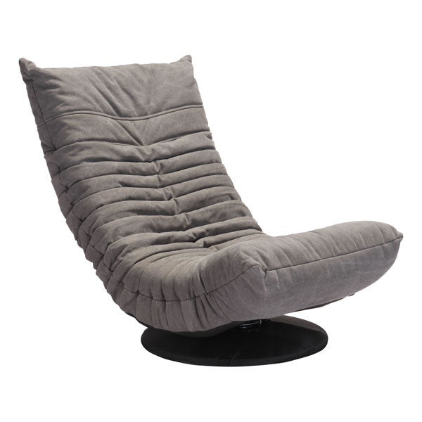 27.6" X 38" X 31.5" Gray Down Low Swivel Chair
