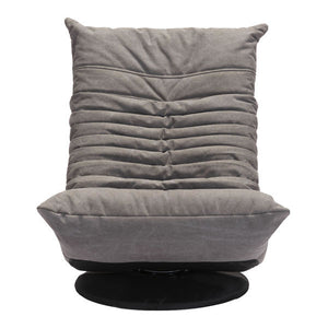 27.6" X 38" X 31.5" Gray Down Low Swivel Chair