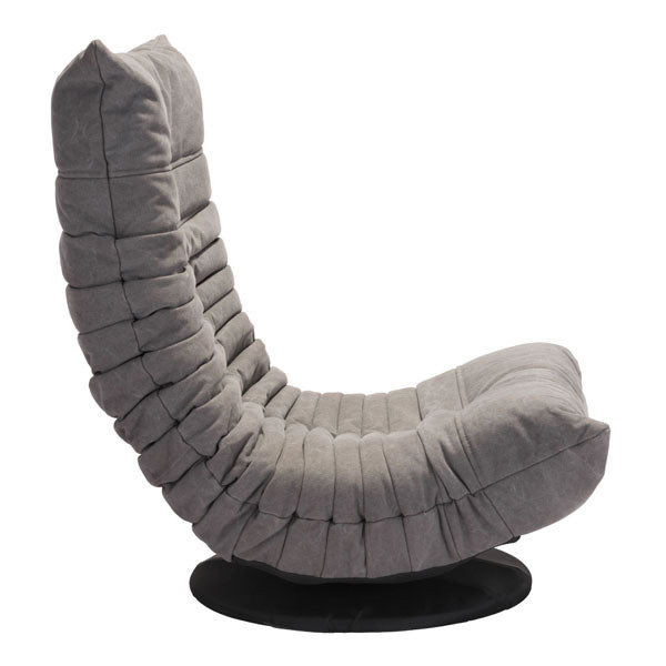 27.6" X 38" X 31.5" Gray Down Low Swivel Chair