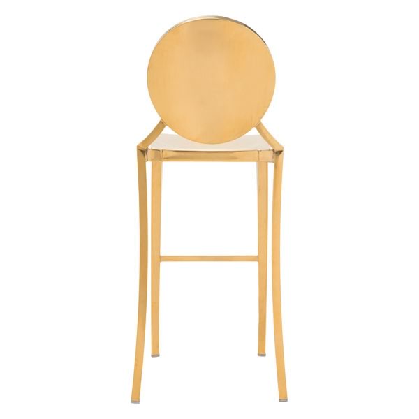 18.9" X 19.3" X 44.9" 2 Pcs Gold Polished Stainless Steel Bar Chair