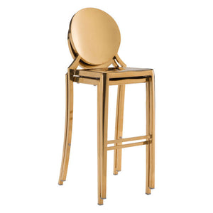 18.9" X 19.3" X 44.9" 2 Pcs Gold Polished Stainless Steel Bar Chair