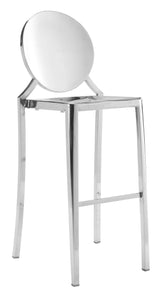 18.9" x 19.3" x 44.9" Stainless Steel, Polished Stainless Steel, Bar Chair - Set of 2
