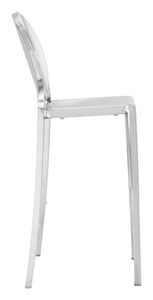 18.9" x 19.3" x 44.9" Stainless Steel, Polished Stainless Steel, Bar Chair - Set of 2