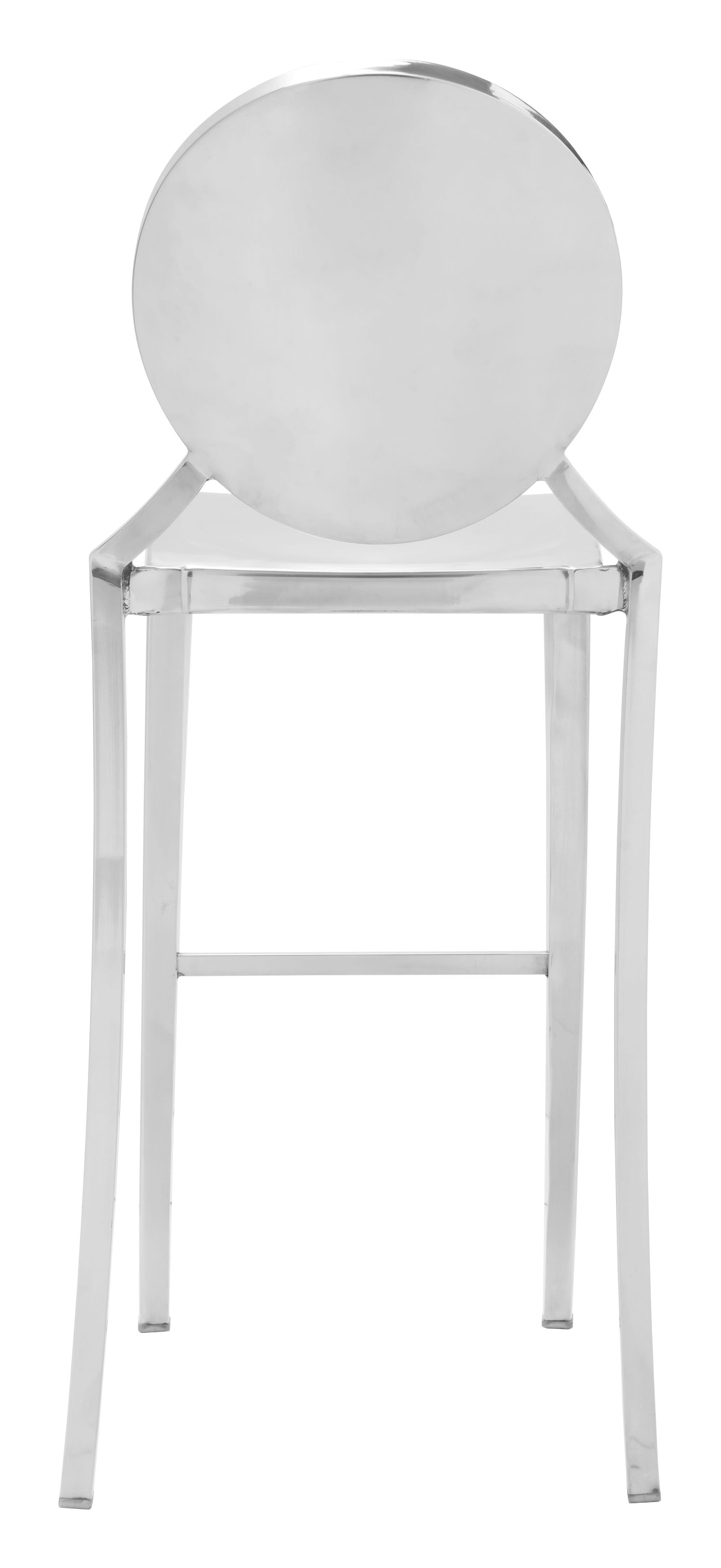 18.9" x 19.3" x 44.9" Stainless Steel, Polished Stainless Steel, Bar Chair - Set of 2
