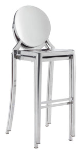 18.9" x 19.3" x 44.9" Stainless Steel, Polished Stainless Steel, Bar Chair - Set of 2