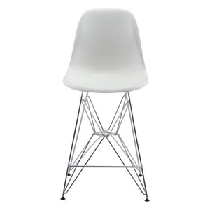 19" X 20.3" X 39" White Polypropylene Counter Chair