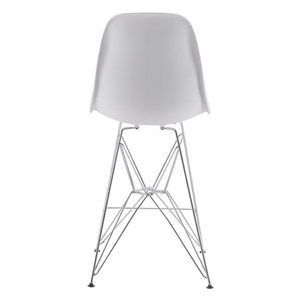 19" X 20.3" X 39" White Polypropylene Counter Chair