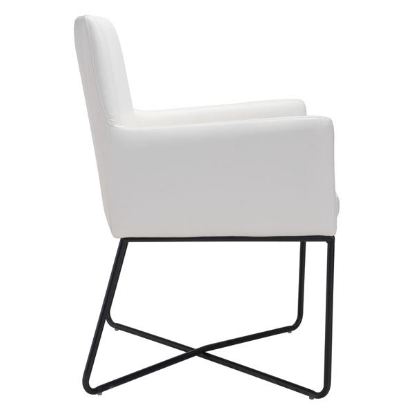 24" X 24.8" X 33.9" White Lounge Chair