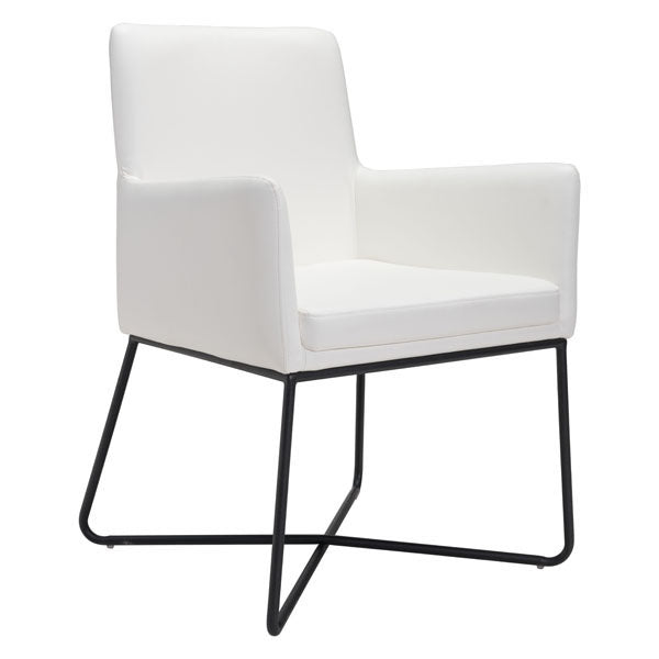24" X 24.8" X 33.9" White Lounge Chair