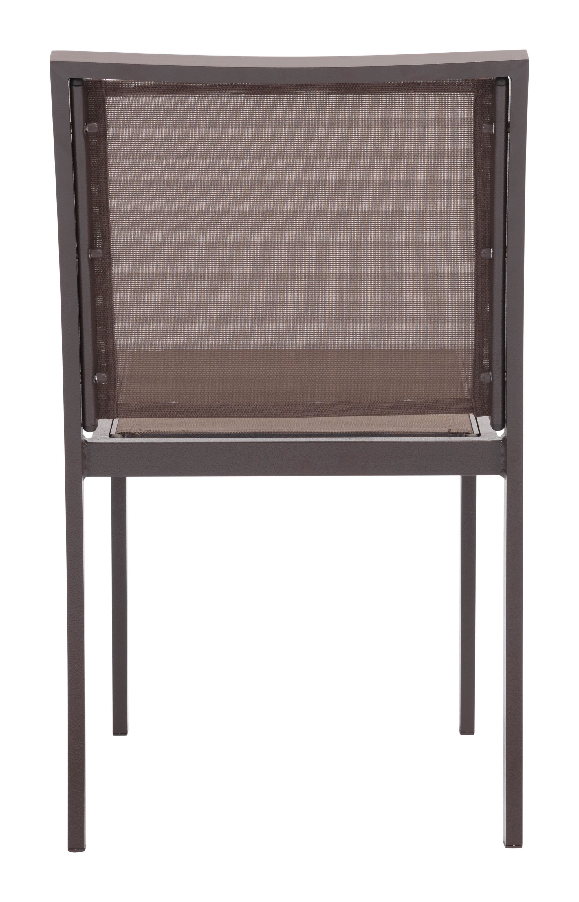 19" x 23.5" x 33.5" Brown, Mesh, Powder Coated Aluminum, Dining Chair - Set of 2