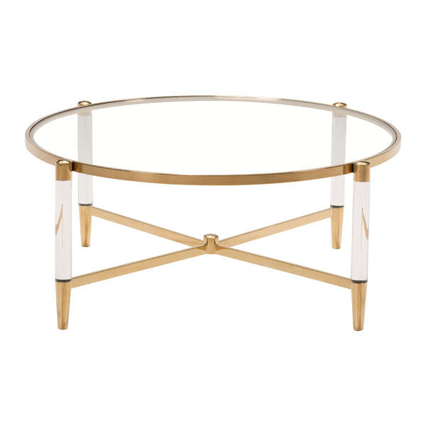 39.4" X 39.4" X 17.7" Mirrored Circular Coffee Table