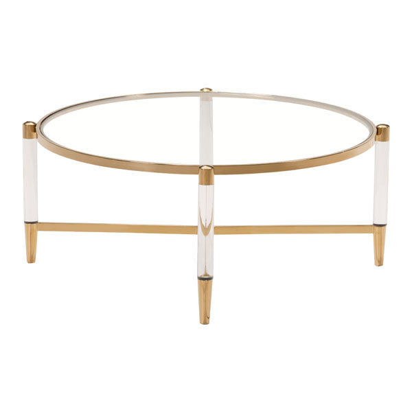 39.4" X 39.4" X 17.7" Mirrored Circular Coffee Table