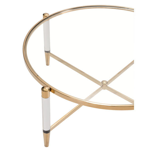 39.4" X 39.4" X 17.7" Mirrored Circular Coffee Table