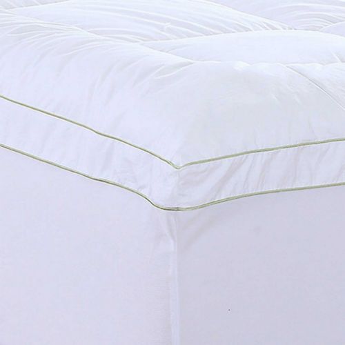 17" Square Quilted Accent Full Piping Mattress Pad With Fitted Cover
