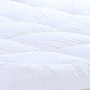17" Square Quilted Accent Queen Piping Mattress Pad With Fitted Cover