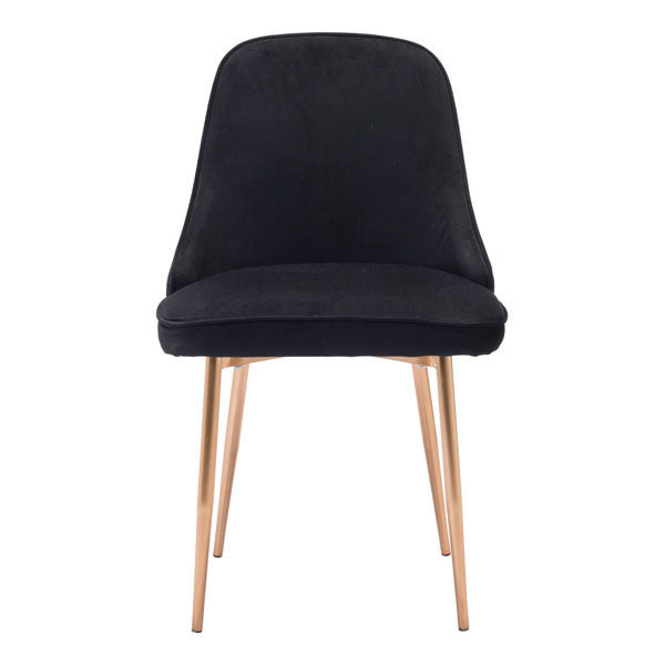 20" X 24" X 18" Black Velvet Dining Chair